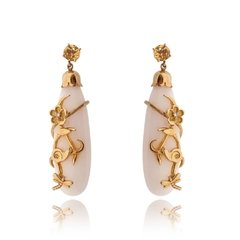 Gemstone drop and arabesque earrings