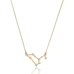 Leo necklace - Sterling silver gold plated with opals