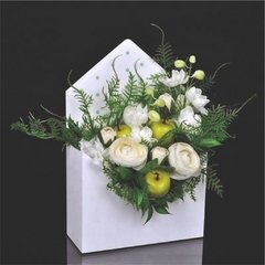 Caixa envelope box flowers branca