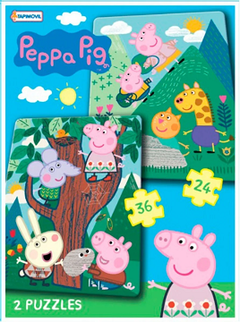 2 Puzzles Peppa Pig 24 y 36 Piezas Tapimovil