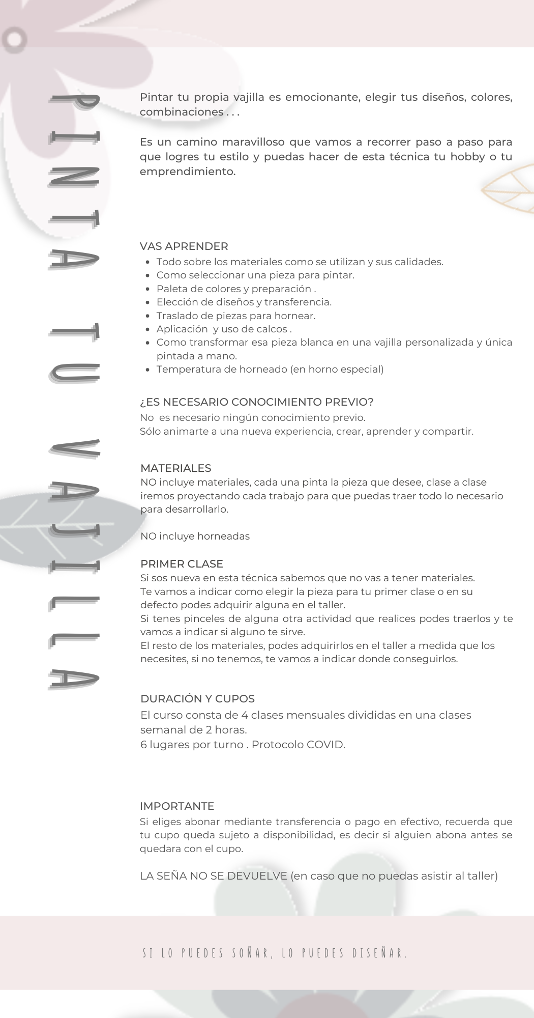 Curso presencial . PINTA TU VAJILLA - piukela