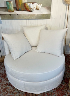 Sillón circular con funda de gasa en internet