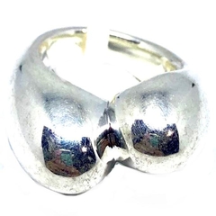Anillo en forma de pico doble de plata inflada irregular nro. 16 - comprar online