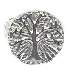 Anillo arbol de la vida circulo de plata en relieve de 2 cm diametro nro. 19 - comprar online