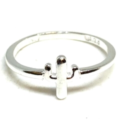 Anillo de plata italiana con cactus central nro. 14