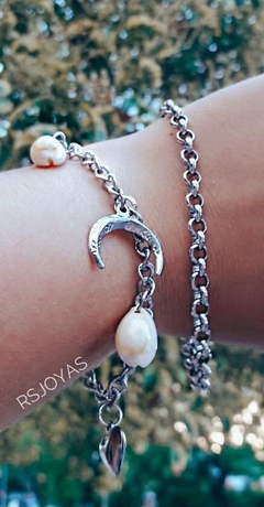 Pulsera rolo de acero de 5 mm de grosor y 21 cm de largo - comprar online