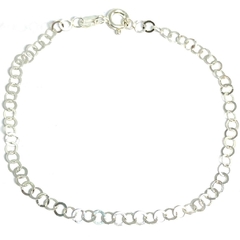 Pulsera de circulos de plata italiana de 3 mm de grosor y 18 cm de largo