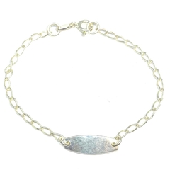 Pulsera identificatoria de plata grummet estirada de 2 mm grosor y 16,5 cm largo