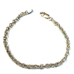 Pulsera de 3 mm de ovalos de plata italiana de 17 cm de largo