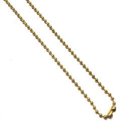 Cadena bolitas de acero dorado de 2 mm de grosor y 50 cm de largo (30485)