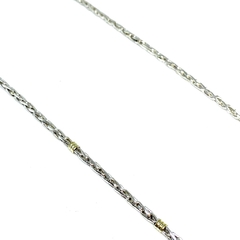 Cadena espiga de 3 mm de grosor de plata y oro de 60 cm de largo - comprar online