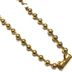 Cadena bolitas de acero dorado de 6 mm y 45 cm de largo - comprar online