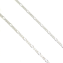Cadena tres y uno de 2 mm de plata italiana y 40 cm de largo