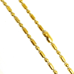 Cadena de acero dorado bolitas y barritas de 4 mm y 50 cm de largo