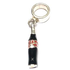Dije charm estilo pandora botella de gaseosa de plata 4 mm con esmalte y 2,5 cm - comprar online