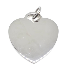 Dije de corazon de acero chato de 2,5 cm de alto x 2,5 cm de ancho - comprar online