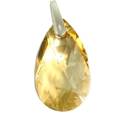 Dije gota de cristal color ambar con engarce de plata de 2,7 cm alto - comprar online