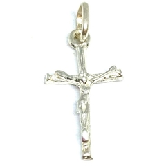 Dije cruz con cristo de plata italiana de 2,2 cm de alto x 1 cm de ancho