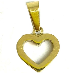 Dije de acero dorado corazon calado de 1,5 cm de alto x 1 cm de ancho