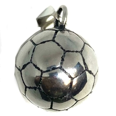 Dije de acero pelota de futbol 3D de 2 cm de diametro
