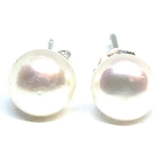Aros con perlas naturales de 5 mm con base de plata italiana