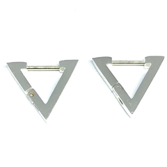Argollitas de acero blanco triangulares de 1,5 cm de largo x 1,7 cm de ancho