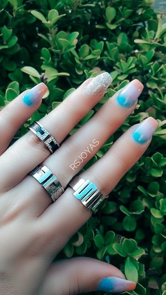 Anillo cinta de acero 7 mm con relieve de animal print nro. 20 en internet