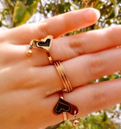 Anillo cinta de 4 mm triple de acero rose arenado nro. 23 - comprar online