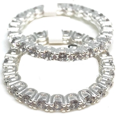 Anillo sin fin de cubics transparentes de plata italiana nro. 19