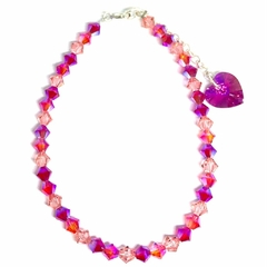 Pulsera de cristales de 4 mm con cierre de plata multicolor