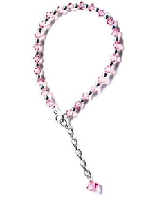 Pulsera de cristales de 4 mm con bolitas y cierre de plata rosa