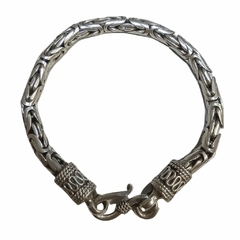 Pulsera bali de plata tailandesa 5 mm de grosor y 20 cm de largo
