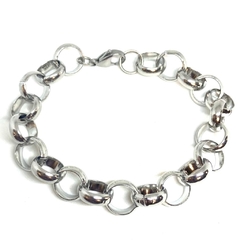 Pulsera rolo de acero de 12 mm de grosor y 21 cm de largo