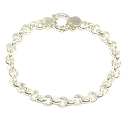 Pulsera rolo de 6 mm de plata italiana con cierre marinero 20 cm de largo