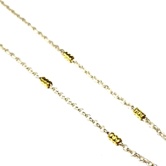 Cadena rolo de plata y oro de 1 mm de grosor y 40 cm de largo