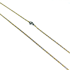 Cadena chata de acero dos colores de 1 mm de grosor y 50 cm de largo