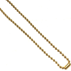 Cadena de bolitas de acero dorado de 2 mm de grosor y 50 cm de largo