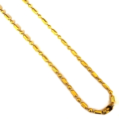 Cadena bolitas y barritas de acero dorado de 3 mm de grosor y 50 cm de largo