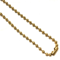 Cadena bolitas de acero dorado de 3 mm de grosor y 50 cm de largo