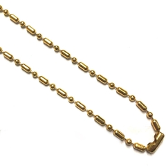 Cadena bolitas y barritas de acero dorado de 2 mm de grosor y 50 cm de largo