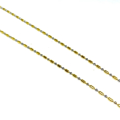 Cadena bolitas y barritas de acero dos colores de 2 mm de grosor