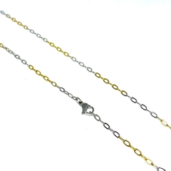 Cadena de acero de dos colores de 3 mm de grosor y 50 cm de largo