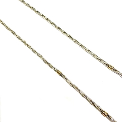 Cadena espiga de plata y oro 2 mm de grosor y 60 cm de largo - comprar online