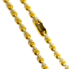 Cadena de acero dorado bolitas de 6 mm y 50 cm de largo