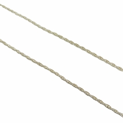 Cadena turbillon cerrada tipo soga de plata italiana de 45 cm de largo