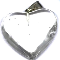 Dije corazon de agata transparente con engarce de bijou bañado en plata - comprar online