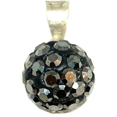 Dije bolita de fuego de 8 mm con engarce de plata color humo en internet