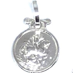 Dije de San jorge de plata italiana de 1,1 cm de diametro