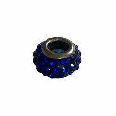 Dije dona de acero con cubics color azul 1,2 cm de diametro y 6 mm de grosor