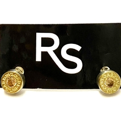 Aros circulares 6mm diametro de plata y oro c/ cubic ambar cierre a rosca